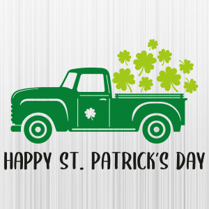 Happy St Patricks Day Truck Svg