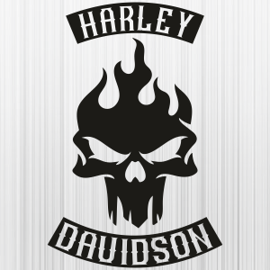 Harley Davidson Fire Skull Svg