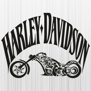 Harley Davidson Letter with MotorCycle Svg