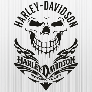 Harley Davidson Motorcycle Drip Skull Svg
