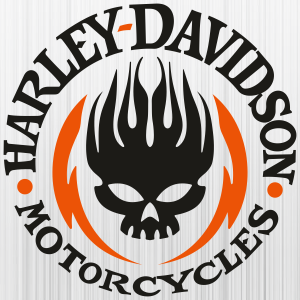 Harley Davidson Motorcycle Fire Skull Svg
