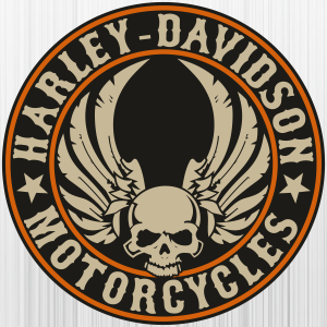 Harley Davidson Motorcycle With Angle Skull Svg