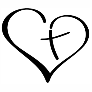 Heart with Christian Cross vector file