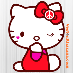 Hello Kitty Peace And Love Svg