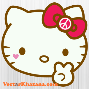 Hello Kitty Peace Sign SVG