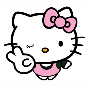 Hello Kitty Wink Peace vector