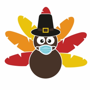 Turkey With Hat and Mask Svg