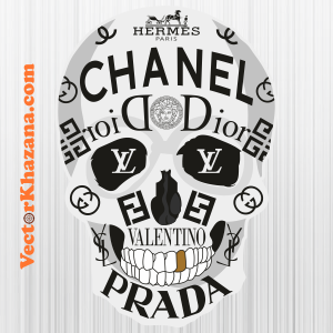 Hermes Chanel  Dior Fendi  Versace Skull Svg