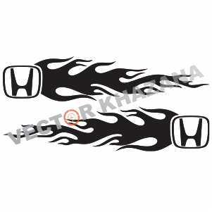 Honda Flames Logo Vector