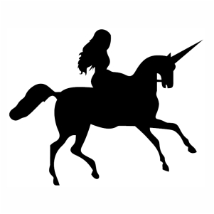 Woman unicorn horse riding svg