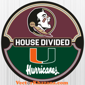Florida State And Miami Hurricanes House Divided Svg
