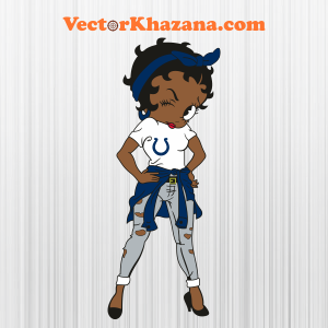 Indianapolis Colts Betty Boop Girl Logo Svg