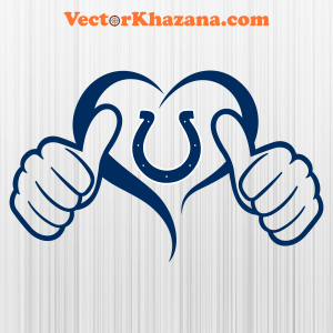 Indianapolis Colts Heart Hand Svg