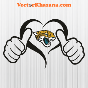 Jacksonville Jaguars Heart Hand Svg