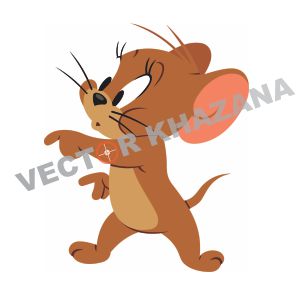 Cute Jerry Mouse Logo Vector