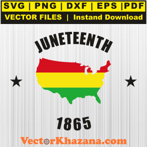 Juneteenth 1865 with Map Svg Png