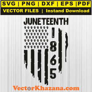 Juneteenth 1865 with Flag Svg Png
