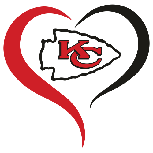 Kansas City Chiefs Heart svg Super Bowl Football svg png dxf