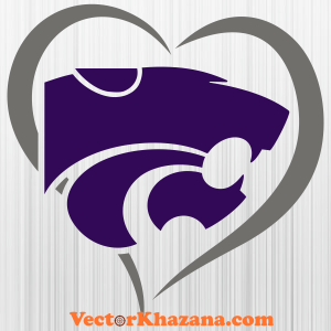 Kansas State Wildcats Heart Svg