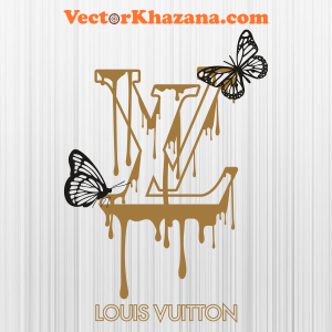 Louis Vuitton Drip Butterfly Svg