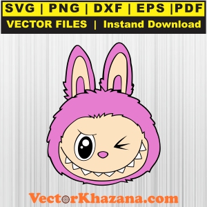 Labubu Designs Pink Face Svg