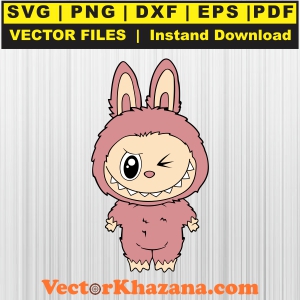 Labubu Designs Pink SVG