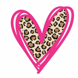 Chittah  Leopard Heart svg cut file