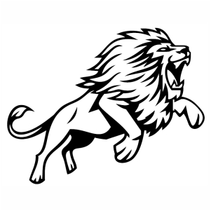 Lion jumping vector