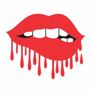 Fashion Plaid Drip Lips SVG Print and Cut Lips Dripping 