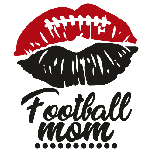 Lips Football Mom Svg