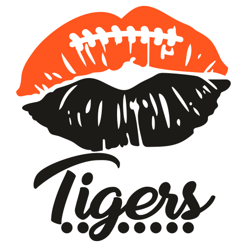 Tigers Lips Football Svg