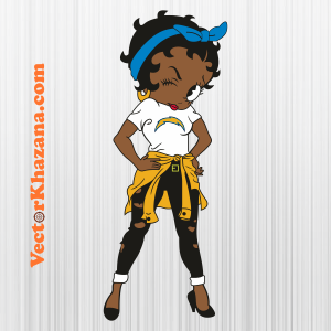 Los Angeles Chargers Betty Boop Girl Logo Svg