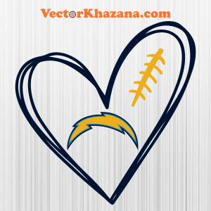 Los Angeles Chargers Heart Svg