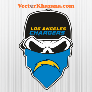 Los Angeles Chargers Skull Svg
