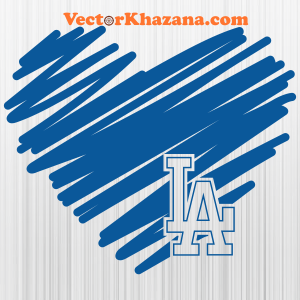 Los Angeles Dodgers Ribbed Heart Svg