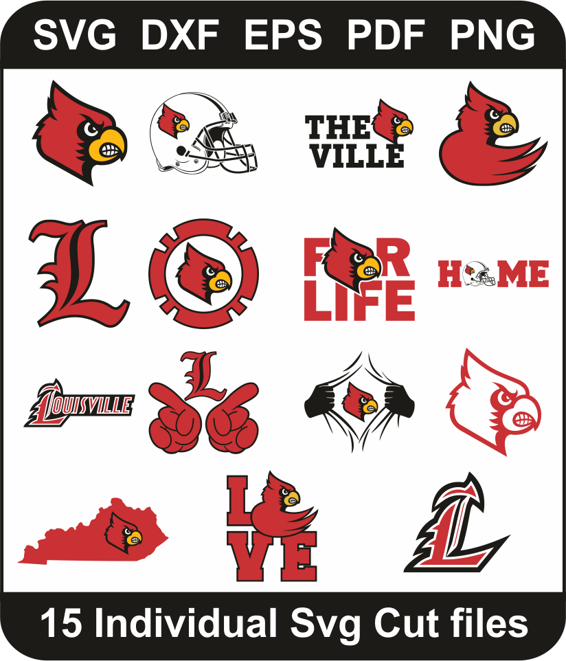 Bundle Logo Louisville Cardinals svg eps dxf png file