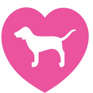 Pink Heart Love Dog Svg