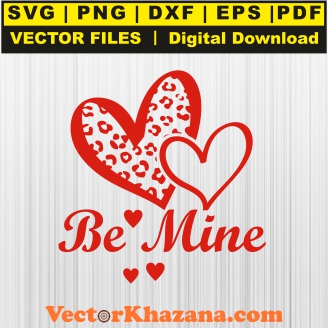 Love Be Mine  Leopard Print Heart Svg
