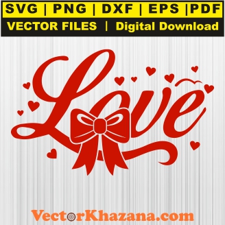 Love Bow Heart Svg