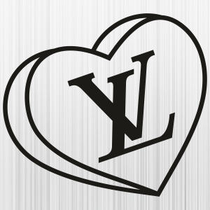 Louis Vuitton Heart Black Svg