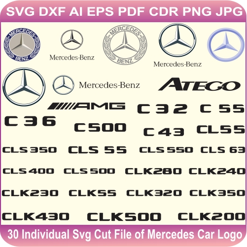 Mercedes Car Pack Logos Svg Cut Files