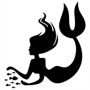 Swimming Mermaid silhouette svg