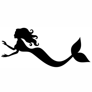 Swimming Mermaid Black vector