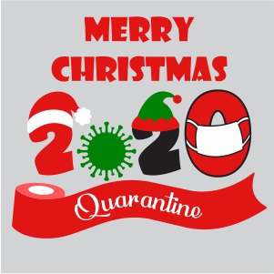 Merry Christmas 2020 Quarantined Vector