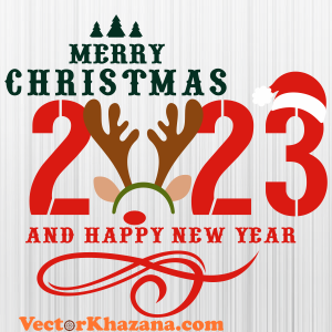 Merry Christmas 2023 And Happy New Year Svg
