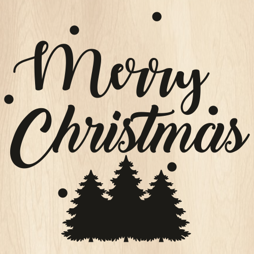 Merry Christmas With Tree Svg