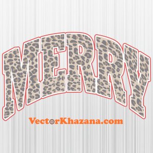 Merry Christmas Leopard Print Logo Svg