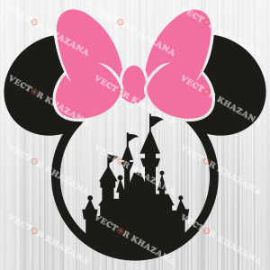 Minnie Head With Castle Svg