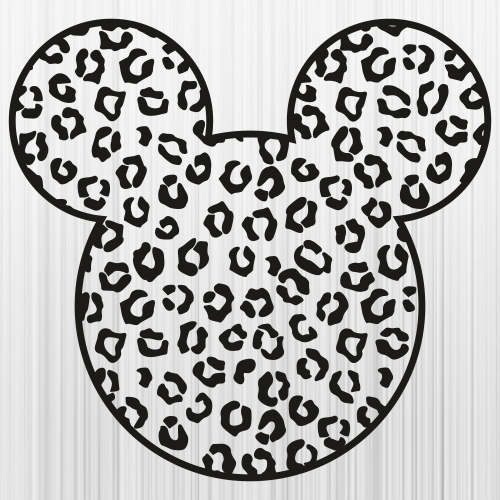 Mickey Head Leopard Print Svg