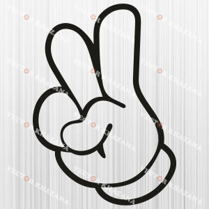 Mickey Mouse Hand Peace Sign Svg